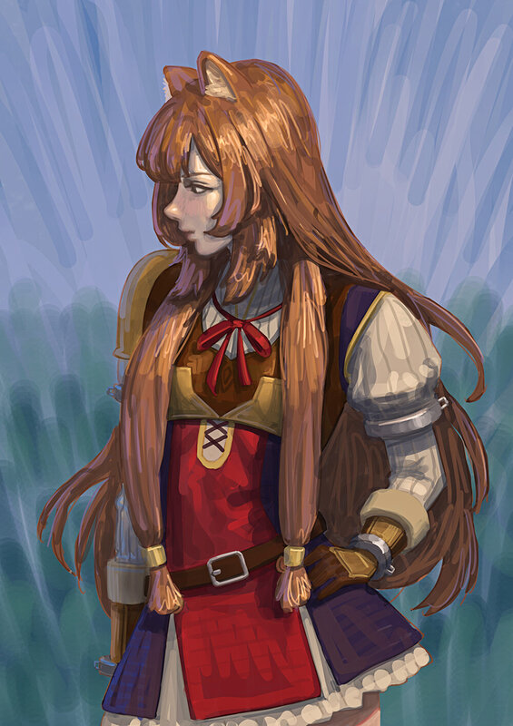 Female Character with Cat Ears — Brown, Dramatic, Digital Art