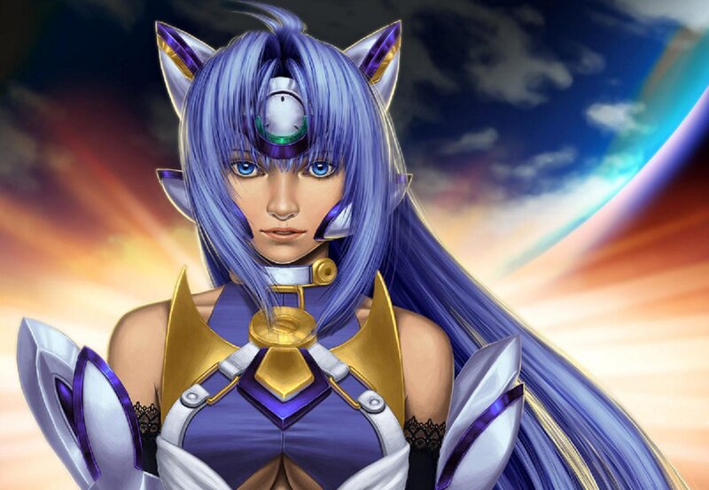Female Character with Cat Ears — Purple