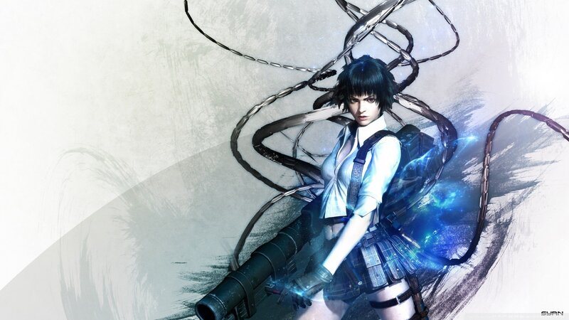 Female Character with Chains — White