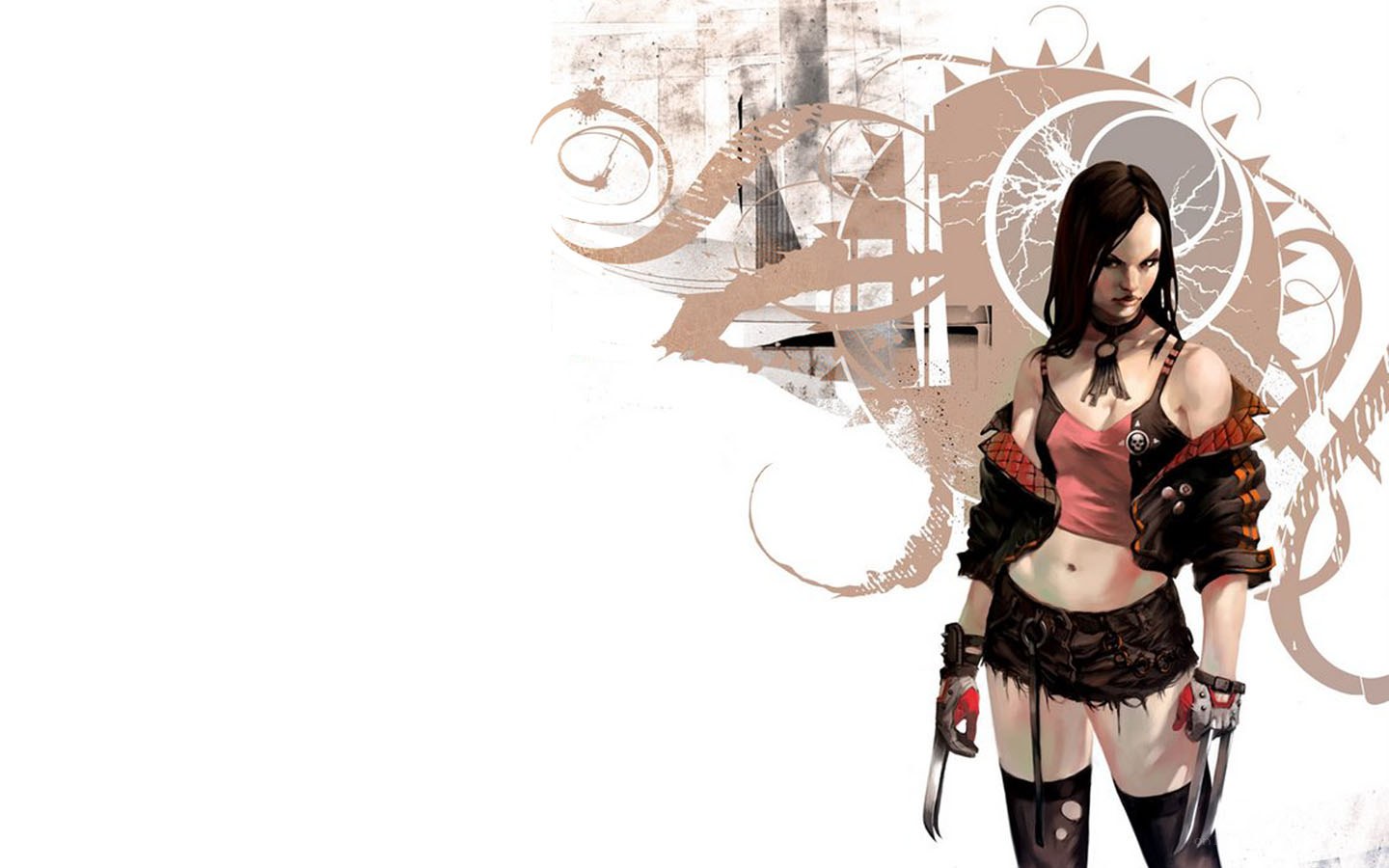 female character with claws