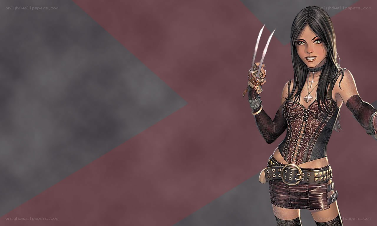 female character with claws
