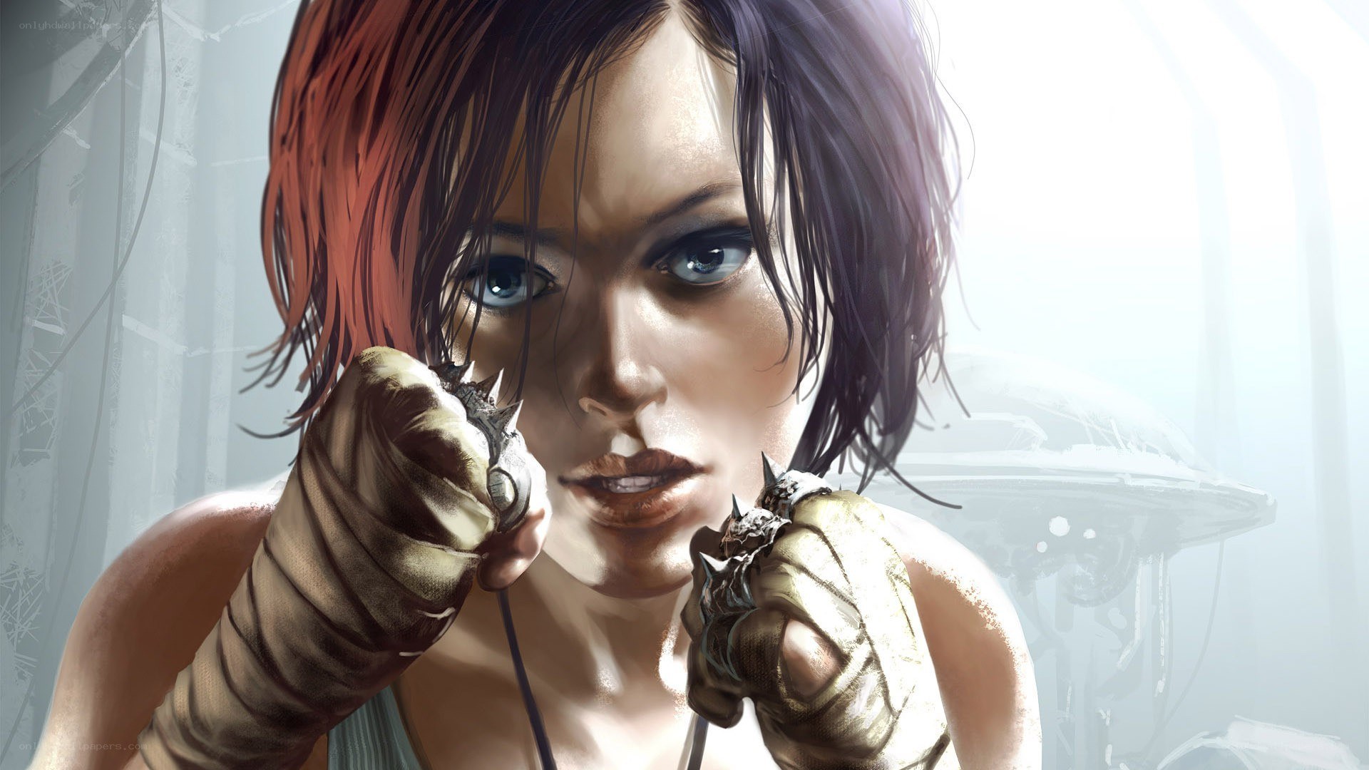female character with claws