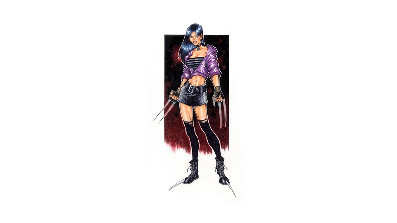 Female Character with Claws — Black, Dramatic