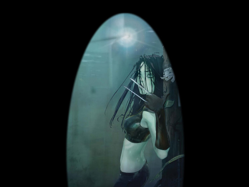 Female Character with Claws — Green