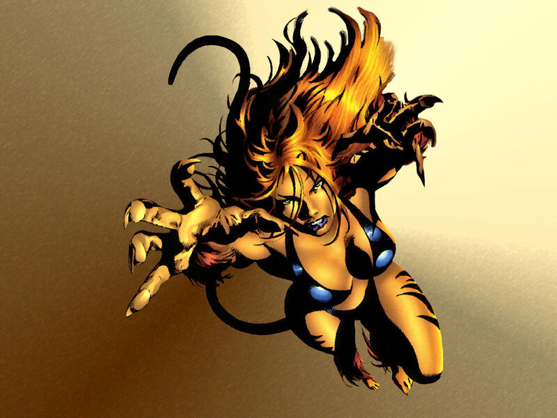 Female Character with Claws — Yellow