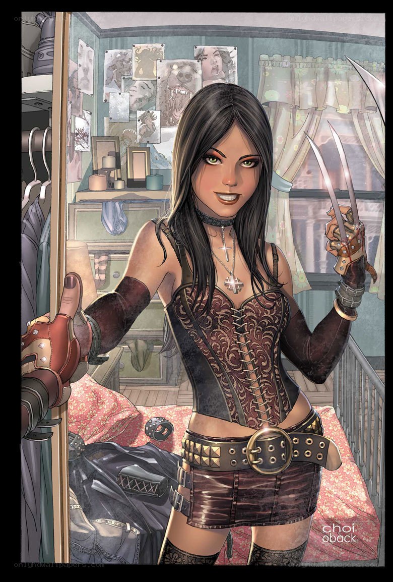 female character with claws