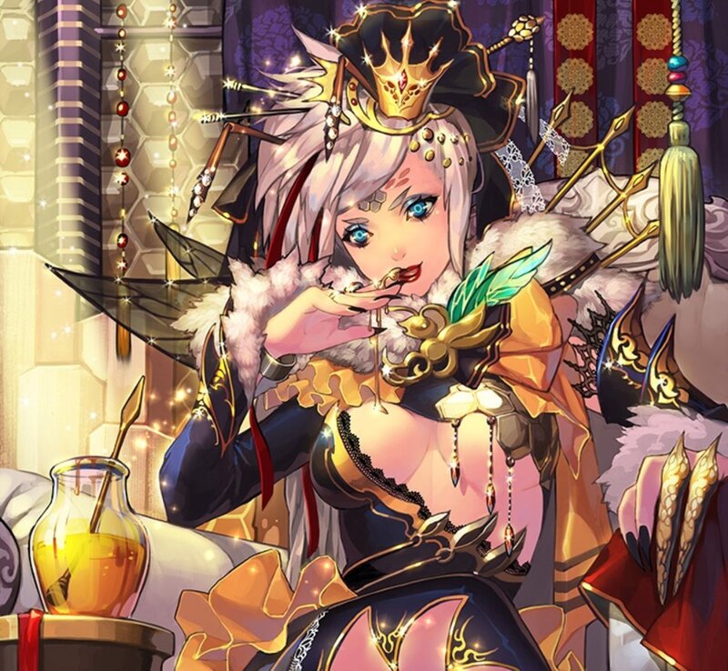 Female Character with Crown — Gold, Dramatic, Digital Art