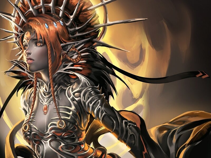 Female Character with Crown — Orange