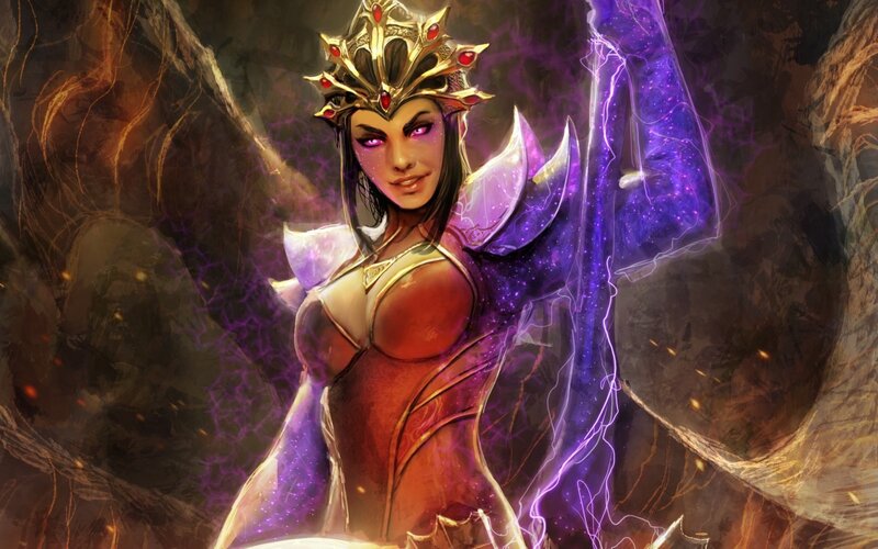 Female Character with Crown — Purple