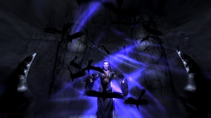 Female Character with Crows — Purple