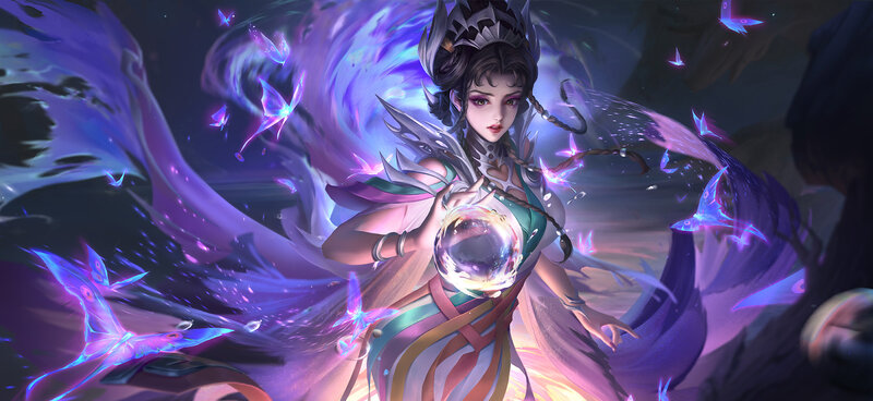 Female Character with Crystal Ball — Purple