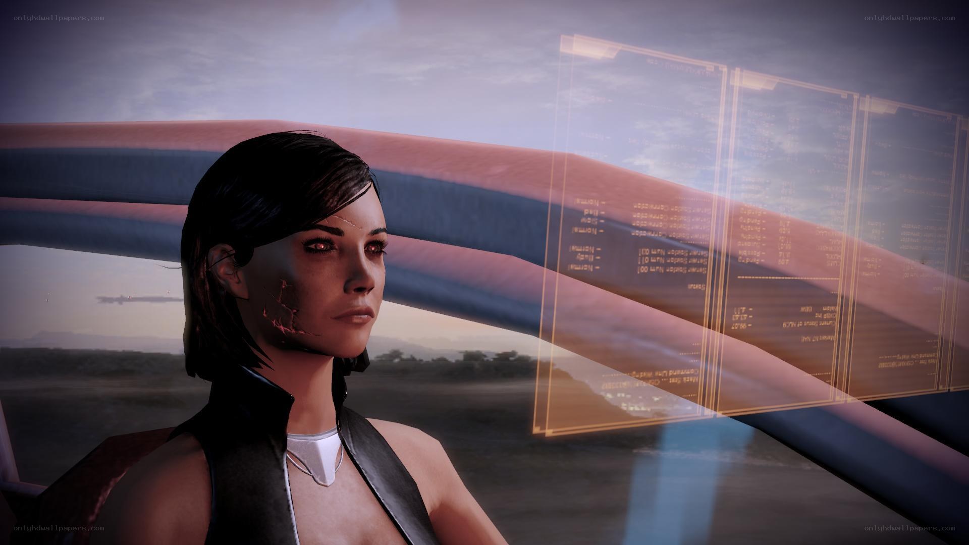 female character with cybernetic implants
