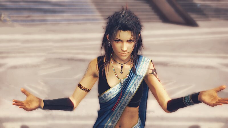 Female Character with Dark Hair — Blue, Calm