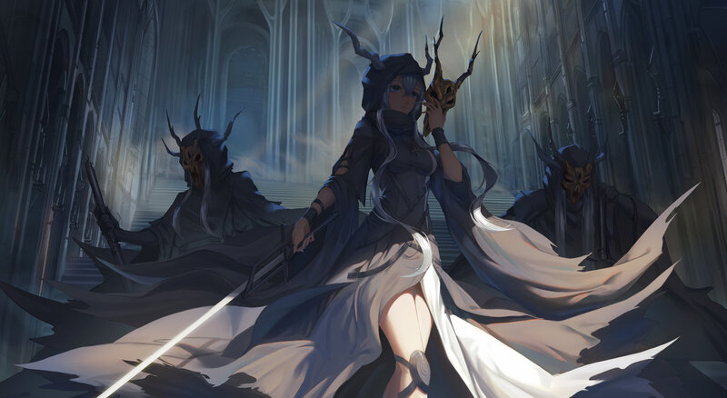 Female Character with Deer Mask