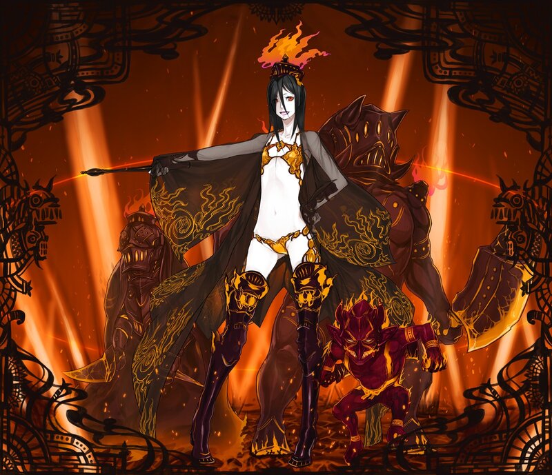 Female Character with Demons