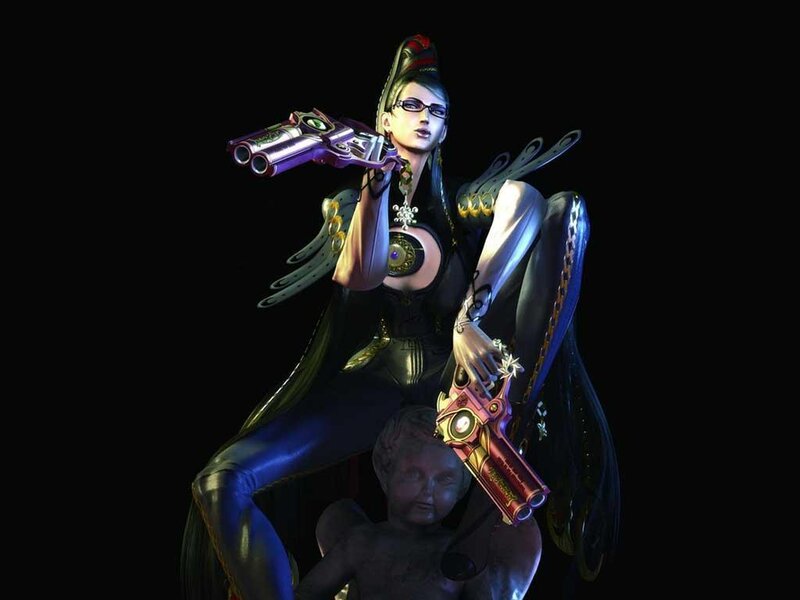 female character with dual pistols