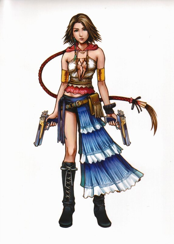 female character with dual pistols