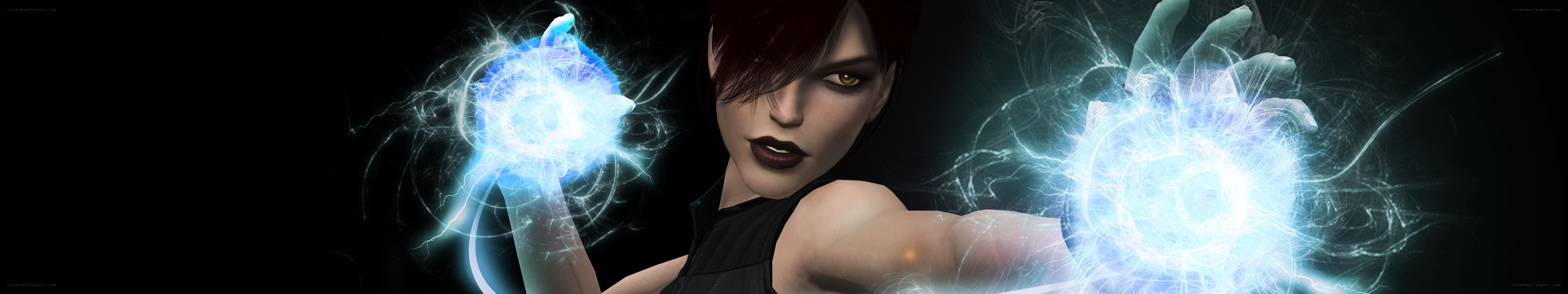 female character with energy powers