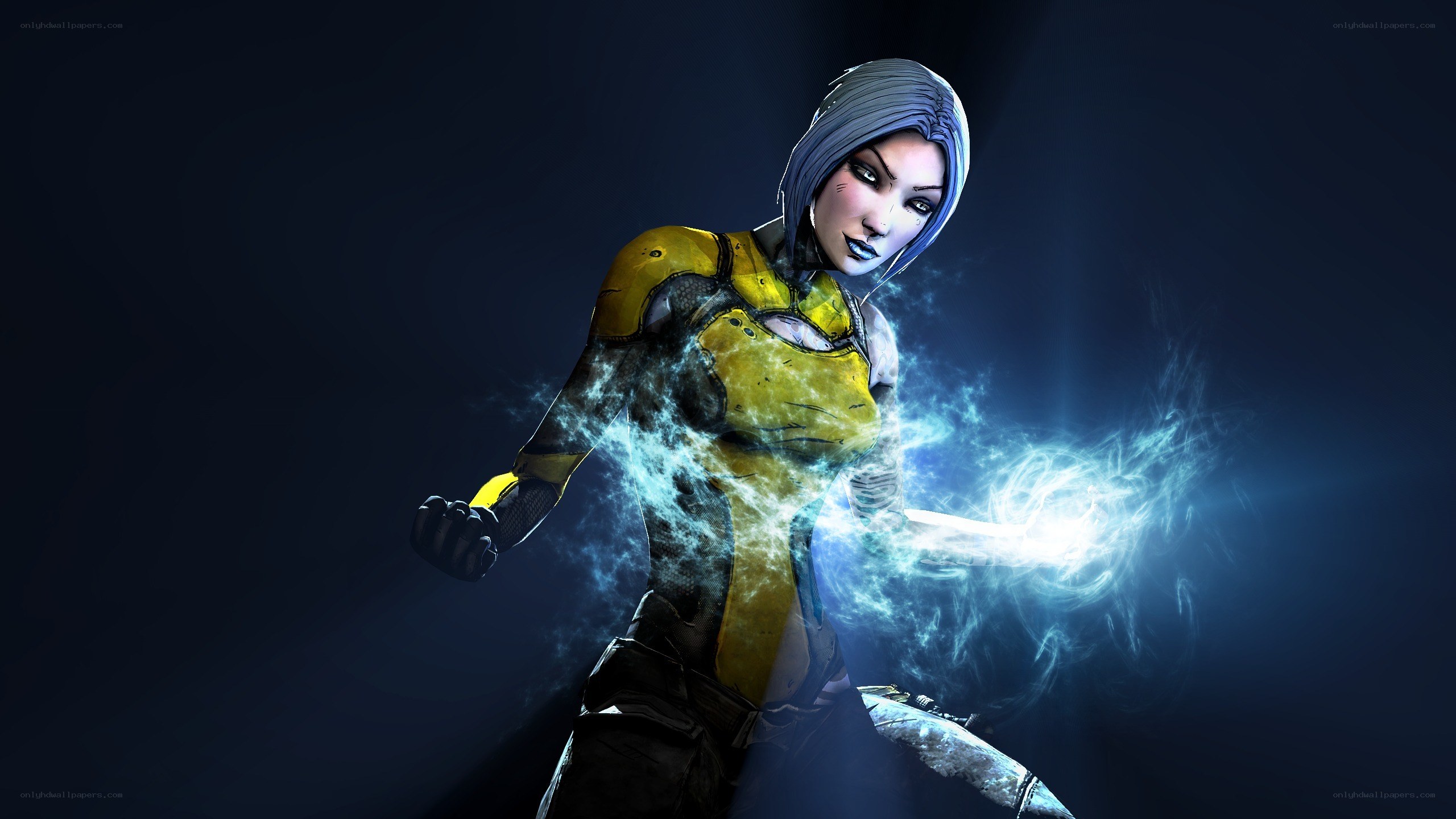 female character with energy powers