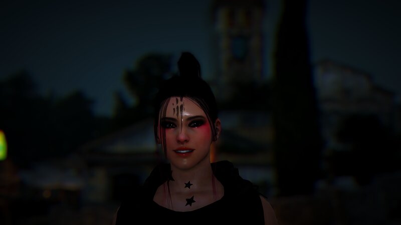 Female Character with Face Paint — Black