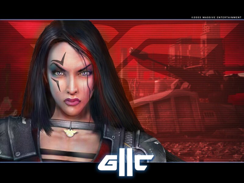 Female Character with Face Paint — Red
