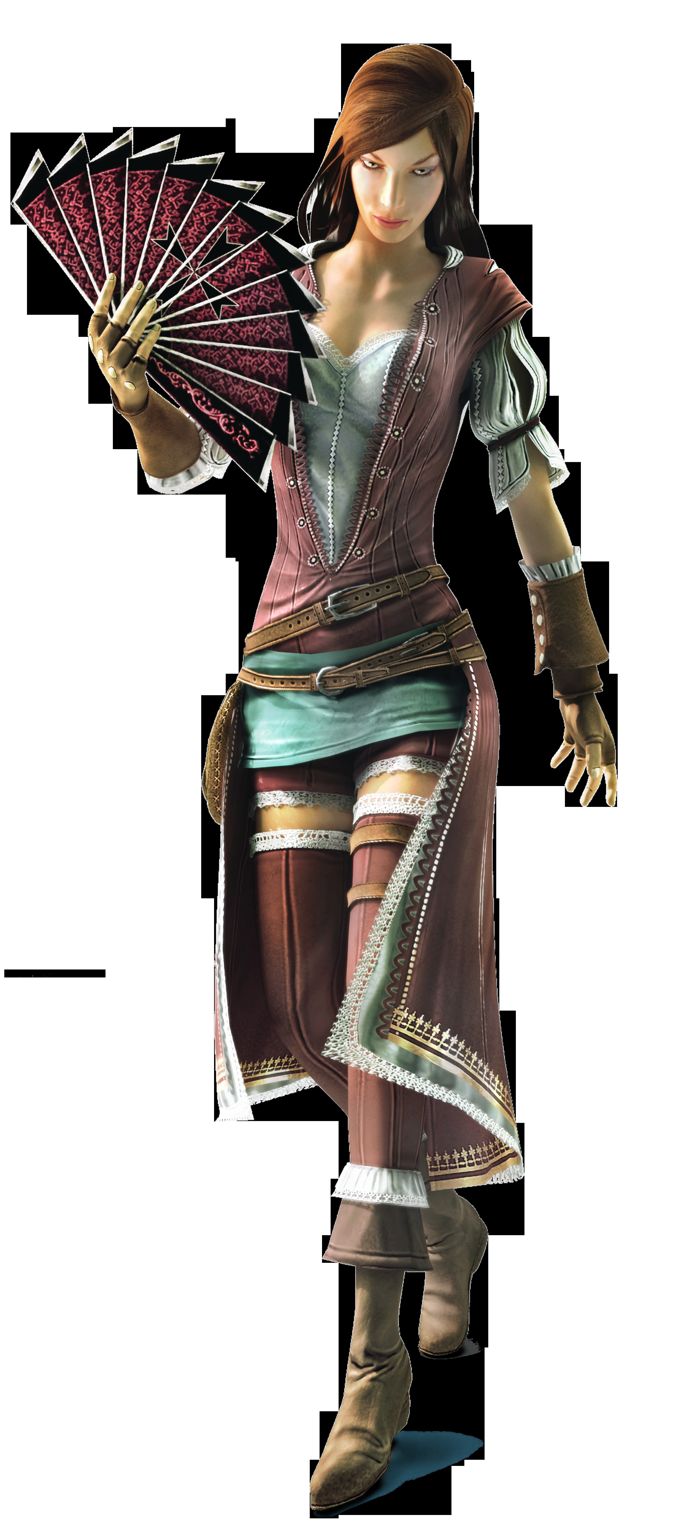 female character with fan