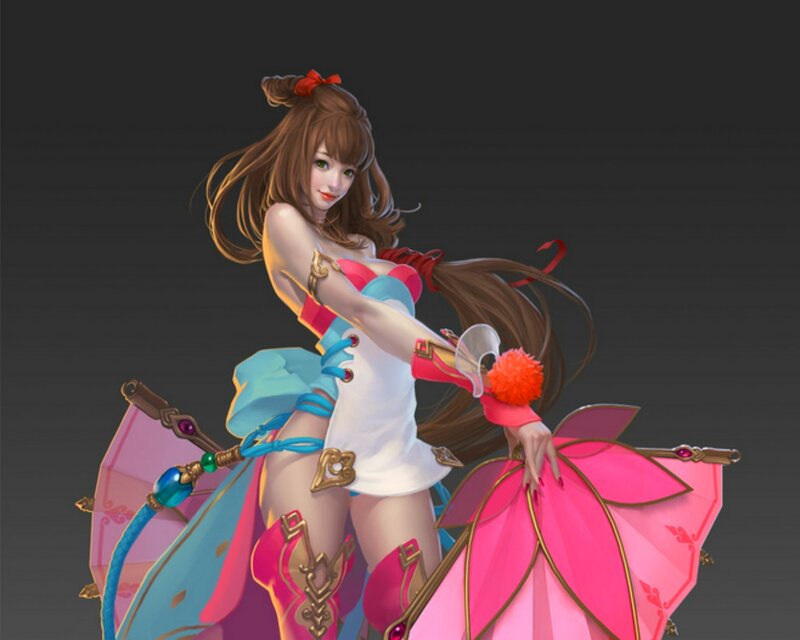 Female Character with Fans