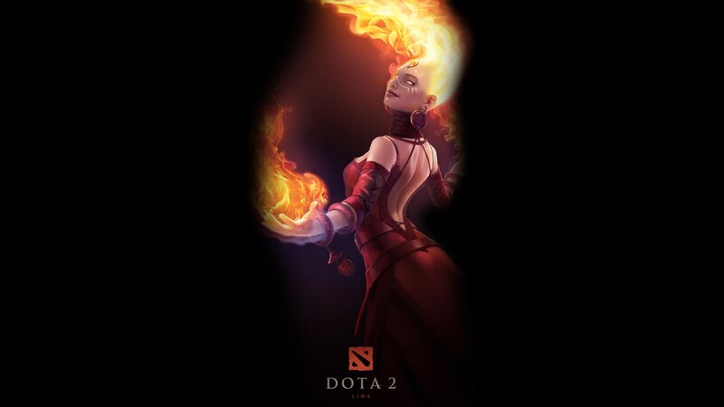 Female Character with Fire — Black