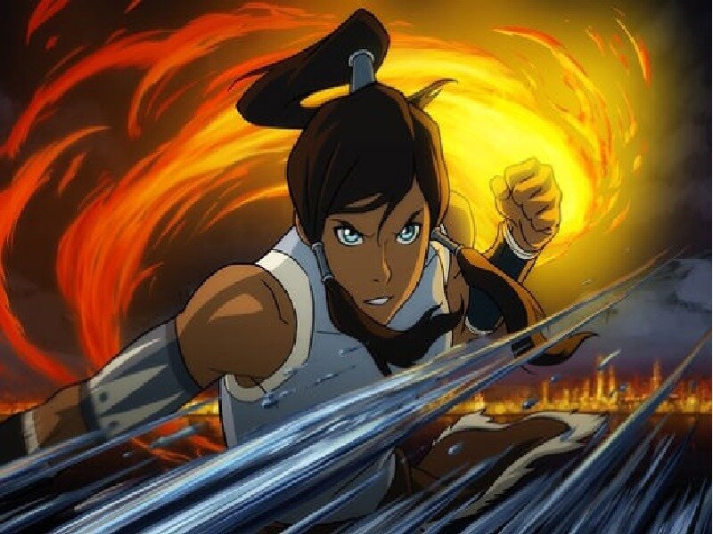 Female Character with Fire — Orange
