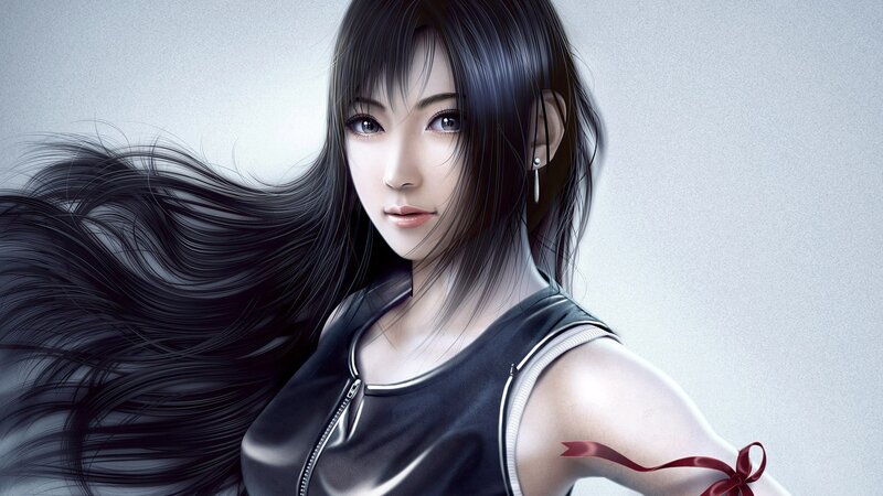 female character with flowing hair