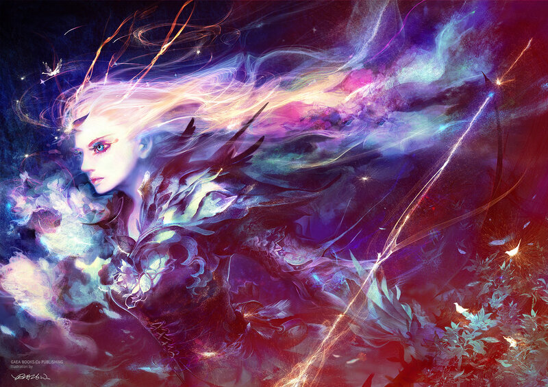 Female Character with Flowing Hair — Purple