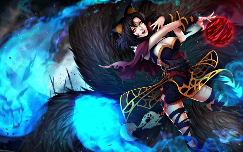 Female Character with Fox Ears — Black