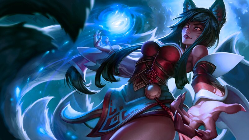 Female Character with Fox Ears — Blue