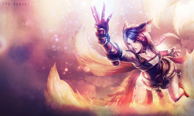 Female Character with Fox Ears — Purple, Dramatic