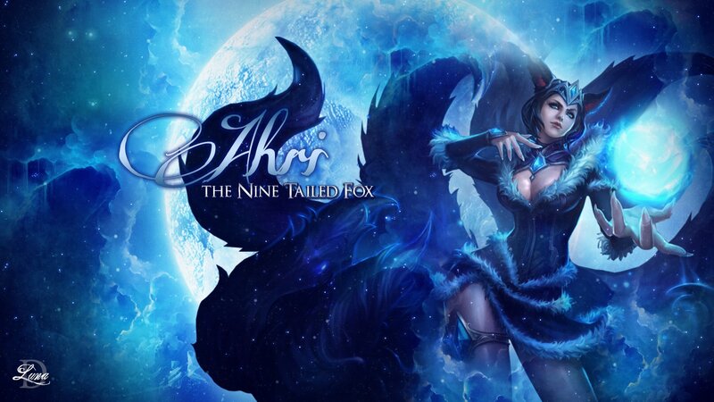 Female Character with Fox Tails — Blue