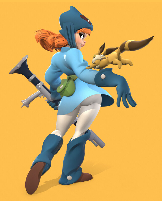Female Character with Fox