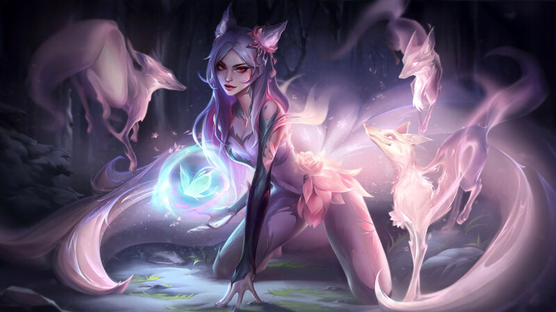 Female Character with Foxes