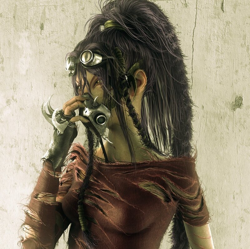 Female Character with Gas Mask