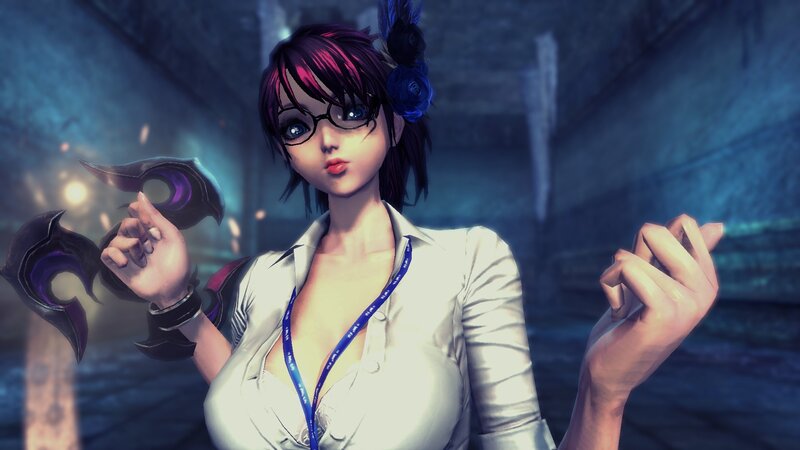 Female Character with Glasses — White