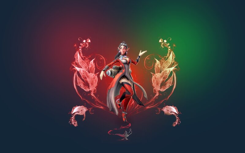 Female Character with Glowing Effects
