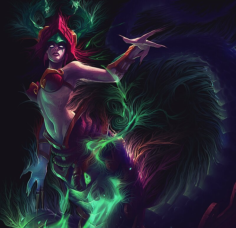 Female Character with Glowing Energy — Green