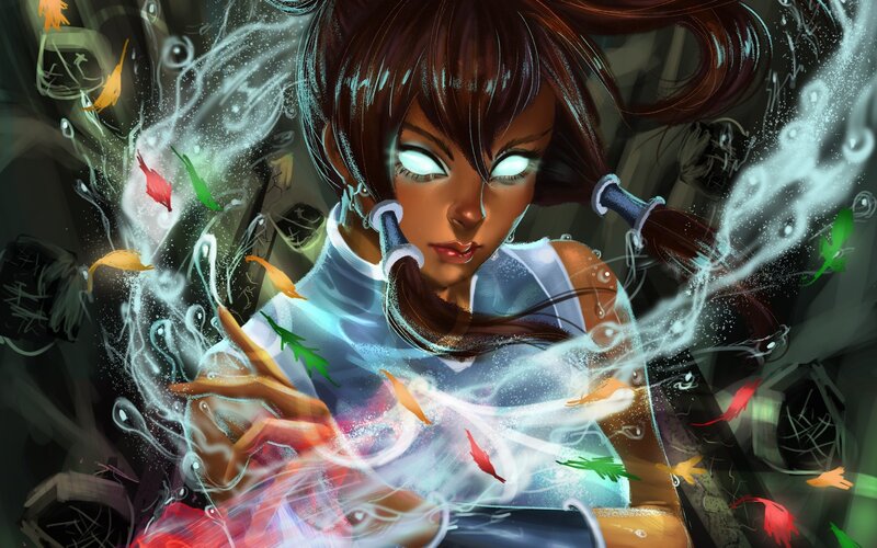 Female Character with Glowing Eyes — Blue
