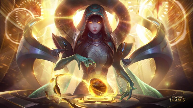 Female Character with Glowing Eyes — Gold, Dramatic