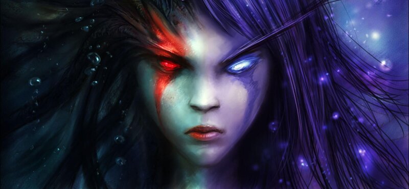 Female Character with Glowing Eyes — Purple, Dramatic