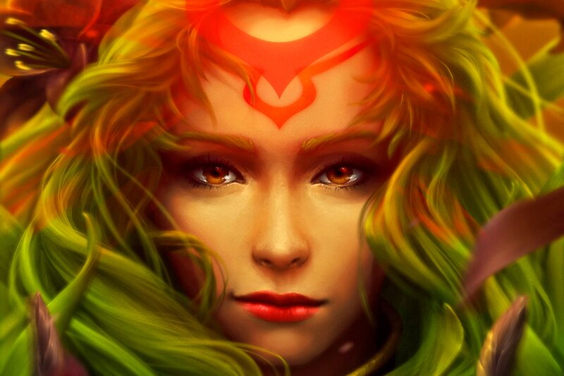 Female Character with Glowing Face