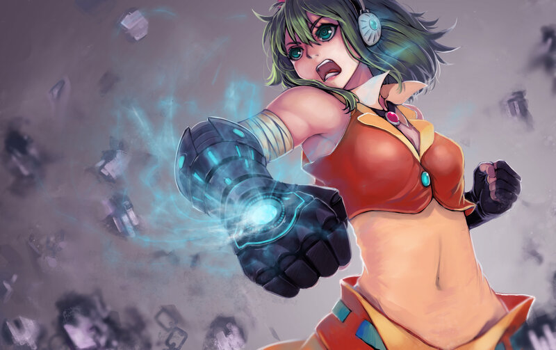 Female Character with Glowing Fist