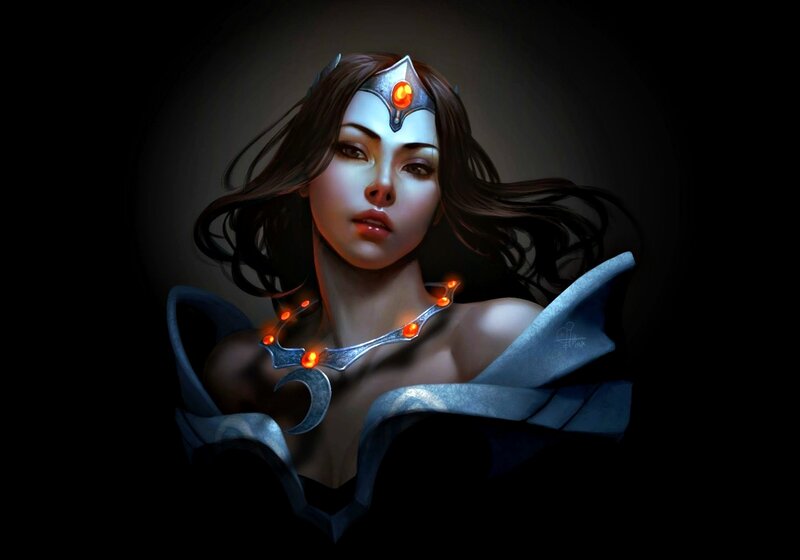 Female Character with Glowing Jewelry