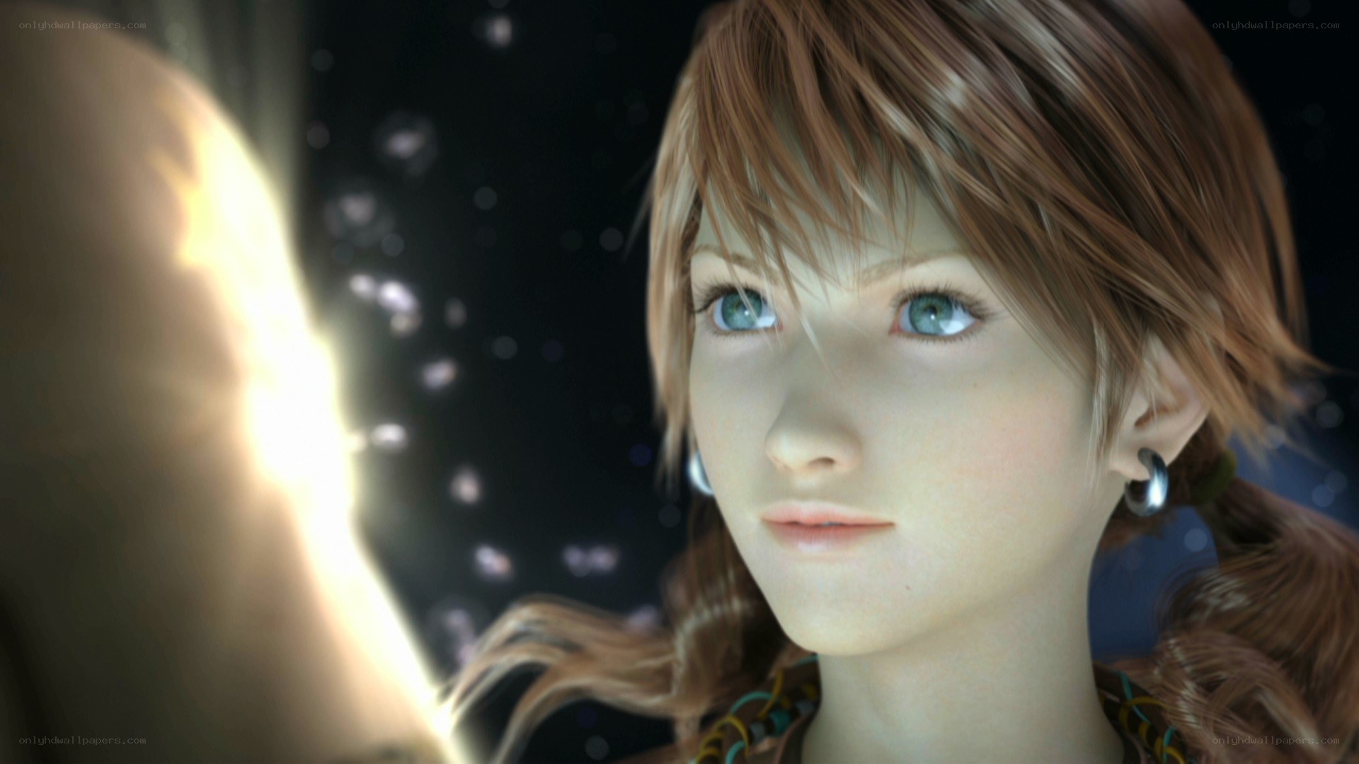 female character with glowing light