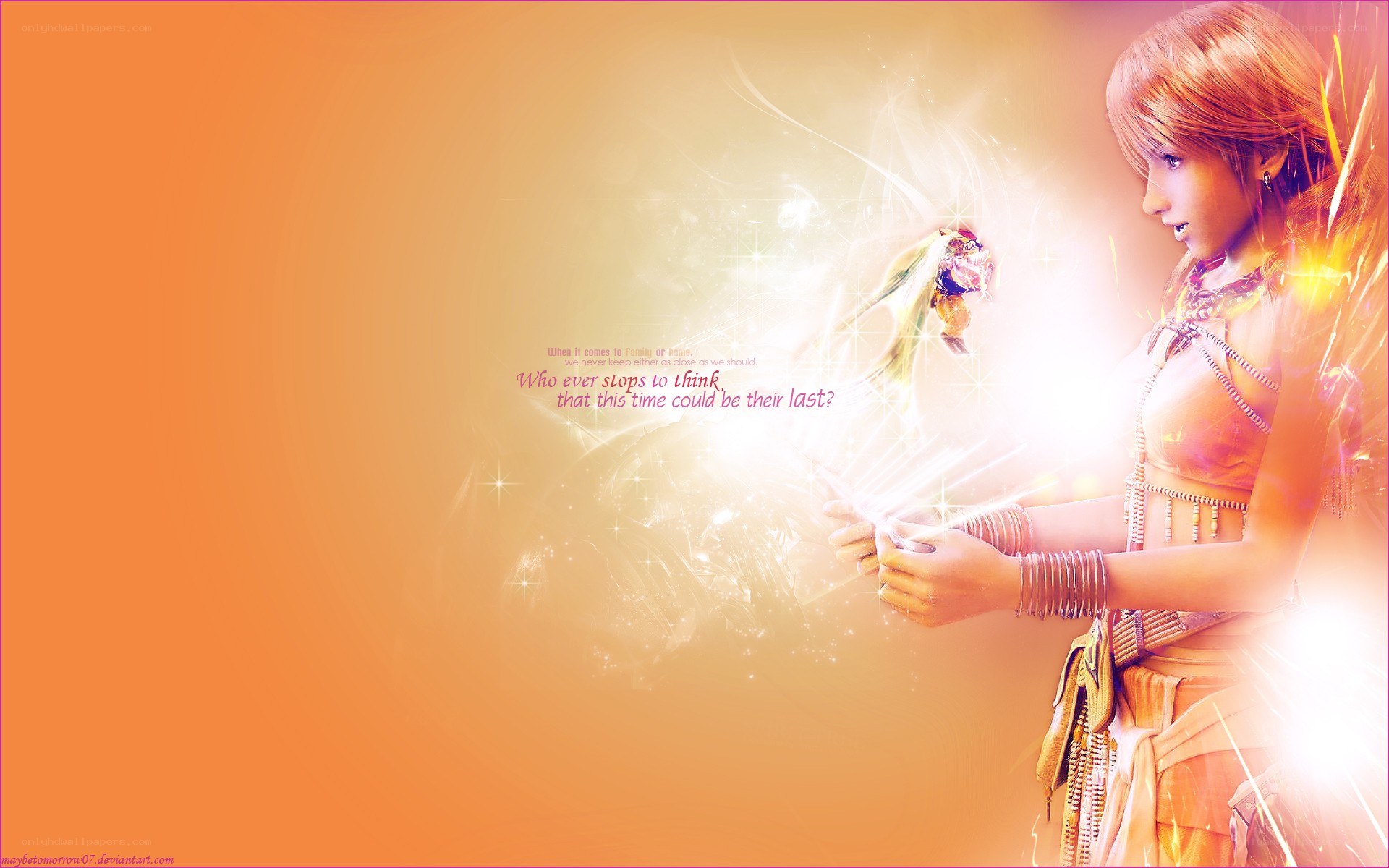 female character with glowing magic
