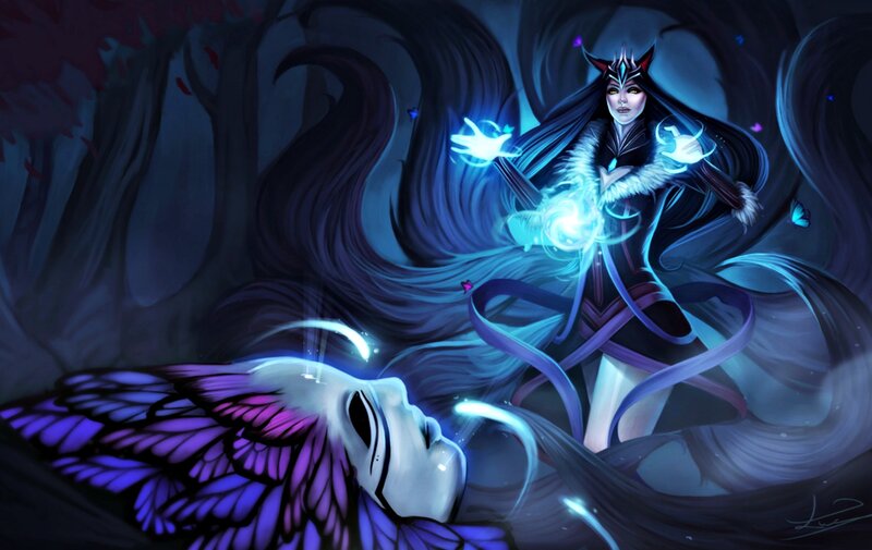 Female Character with Glowing Magic — Blue